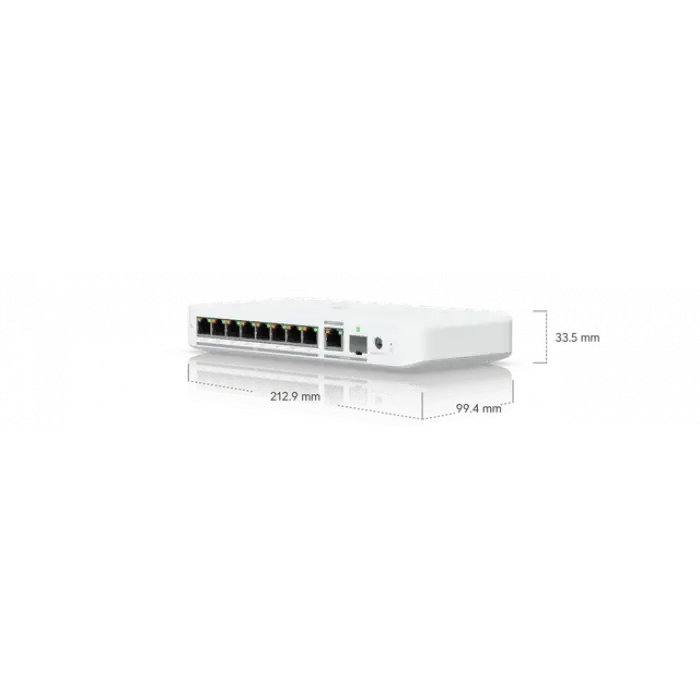 Ubiquiti UniFi USW Flex 2.5G 8 PoE | 8 Port 2.5G Ethernet | 1 Port Combo 10G SFP+ & 10Gbe Ethernet PoE in Swtich