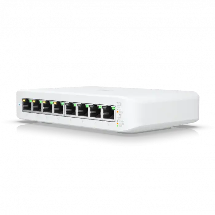 Ubiquiti UniFi Switch Lite 8 PoE | 8-Port Kompakt, Fansız PoE+ Switch