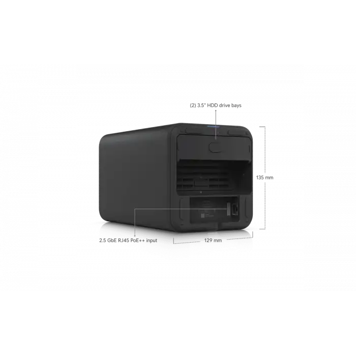 UniFi NAS (UNAS-2) | 2 Diskli Kişisel Bulut Depolama & Medya Sunucusu (Siyah)