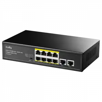 Cudy FS1010PG , 8 Port Megabit PoE+ , 2 Port Gigabit Uplink Port