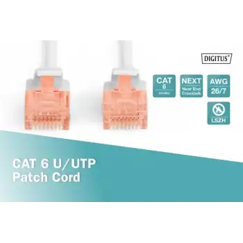 Digitus CAT 6 U/UTP LSZH Patch Cord Kablo - 7 Metre, Gri