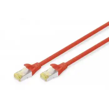 Digitus CAT 6A S/FTP LSZH Profesyonel Patch Cord Kablo - 0.25 Metre, Kırmızı