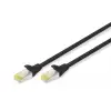 Digitus CAT 6A S/FTP 10GbE LSZH Patch Kablo - 0.5 Metre, Siyah
