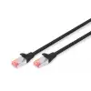 Digitus CAT 6 S/FTP LSZH Profesyonel Patch Cord Kablo - 2 Metre, Siyah