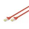 Digitus CAT 6A S/FTP LSZH Profesyonel Patch Cord Kablo - 2 Metre, Kırmızı