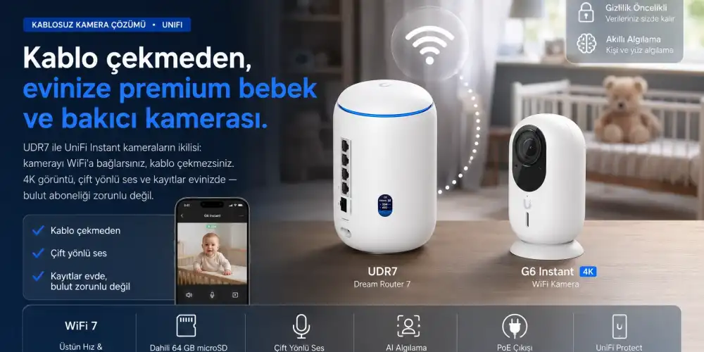 Kablosuz Bebek ve Bakıcı Kamerası: UDR7 + UniFi Instant Çözümü