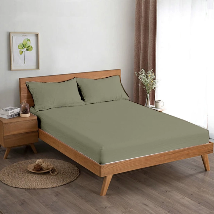 ÇİFT KİŞİLİK PAZEN(FLANEL) %100 PAMUK LASTİKLİ ÇARŞAF TAKIMI (180X200+28 CM)/GRİ