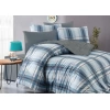 SEDEF HOME NEVRESİM TAKIMI ÇİFT KİŞİLİK LASTİKLİ ÇARŞAFLI 180X200-EKOSE MAVİ/GRİ