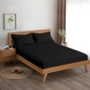 SEDEF HOME TEK KİŞİLİK KUMAŞ LASTİKLİ ÇARŞAF TAKIMI (120X200+28 CM)/SİYAH