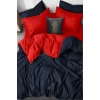 SEDEF HOME NEVRESİM TAKIMI ÇİFT KİŞİLİK LASTİKLİ ÇARŞAFLI 180X200-LACİVERT/KIRMIZI