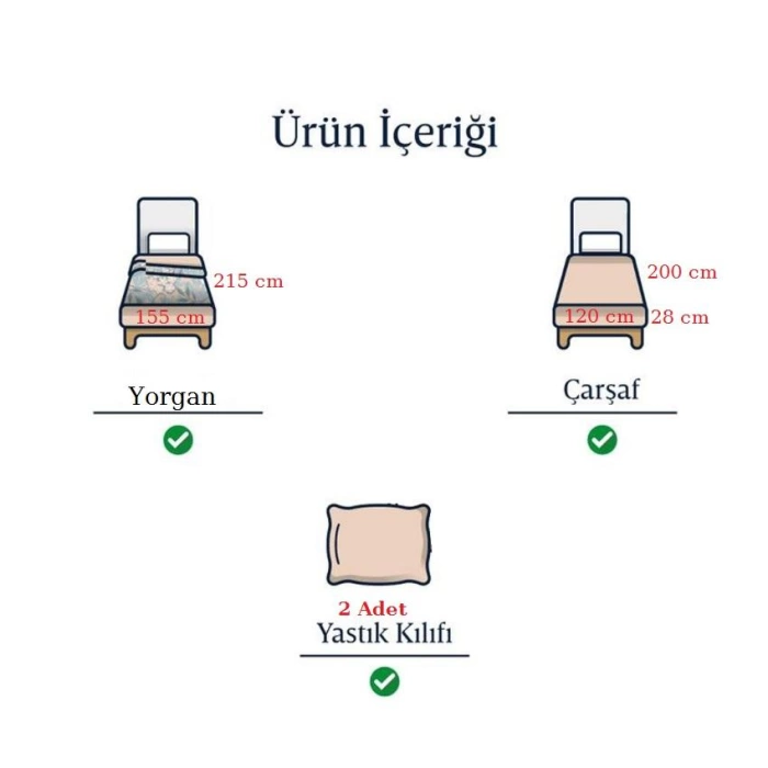 SEDEF HOME TEK KİŞİLİK UYKU SETİ (LASTİKLİ ÇARŞAFLI/120) SİYAH/ANTRASİT