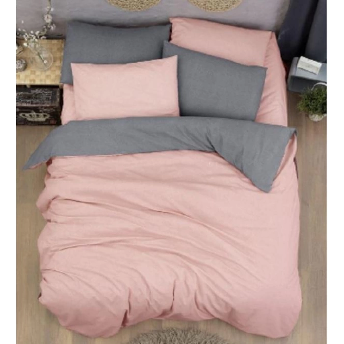 SEDEF HOME NEVRESİM TAKIMI ÇİFT KİŞİLİK LASTİKLİ ÇARŞAFLI 160X200-PUDRA/GRİ