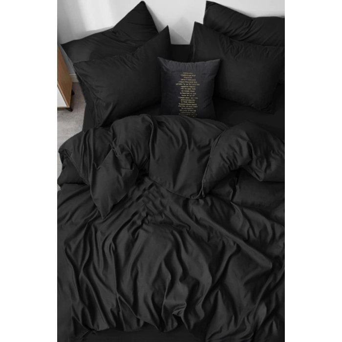 SEDEF HOME ÜÇ TARAFI FERMUARLI NEVRESİM TAKIMI ÇARŞAFI LASTİKLİ(120X200)-SİYAH