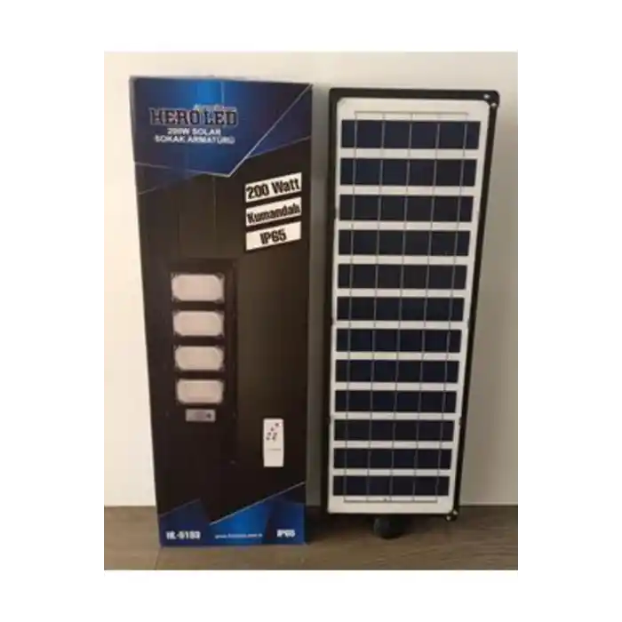 Heroled 200 Watt Kumandalı Beyaz Işık Solar Sokak Armatürü