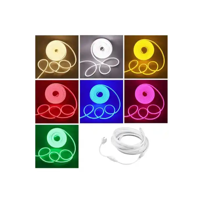 Neon Esnek Şerit Led 5 Metre Gün Işığı + 220 Volt Fiş