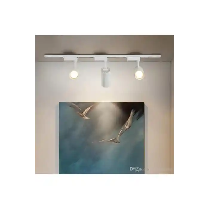 Beyaz Kasa Günışığı 30w 3 Adet 360 Dönen Ray Spot Lamba 1 Metre Raylı Armatür