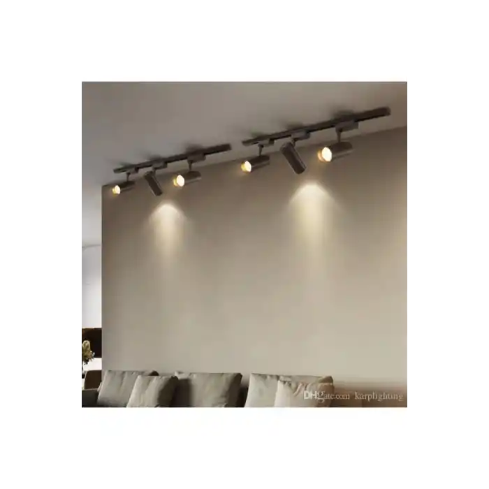 Siyah Kasa Günışığı 6 Adet 30w Ray Spot Vitrin Armatürü 2 mt Raylı Spot Lamba