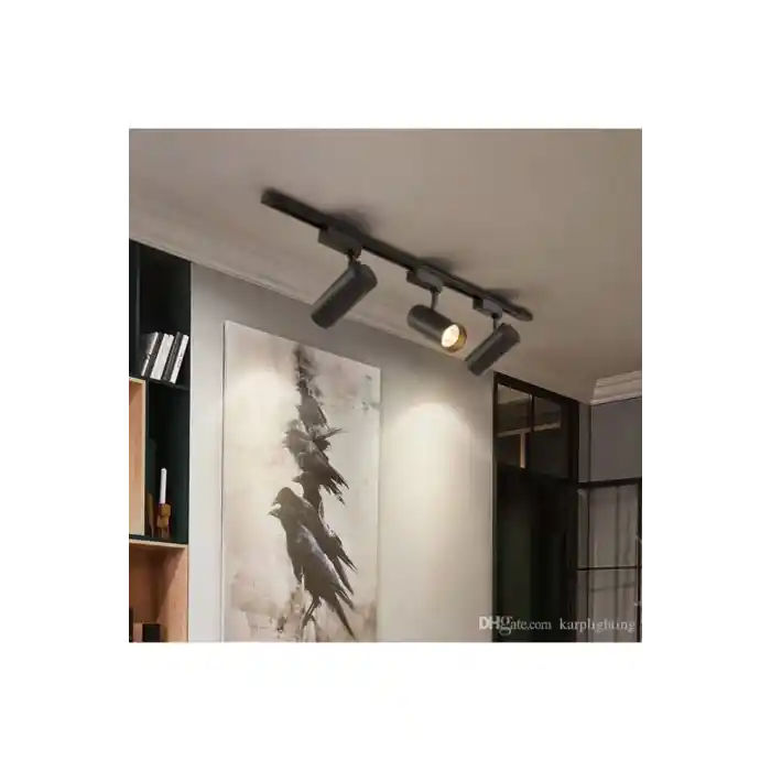 Siyah Kasa Günışığı 6 Adet 30w Ray Spot Vitrin Armatürü 2 mt Raylı Spot Lamba