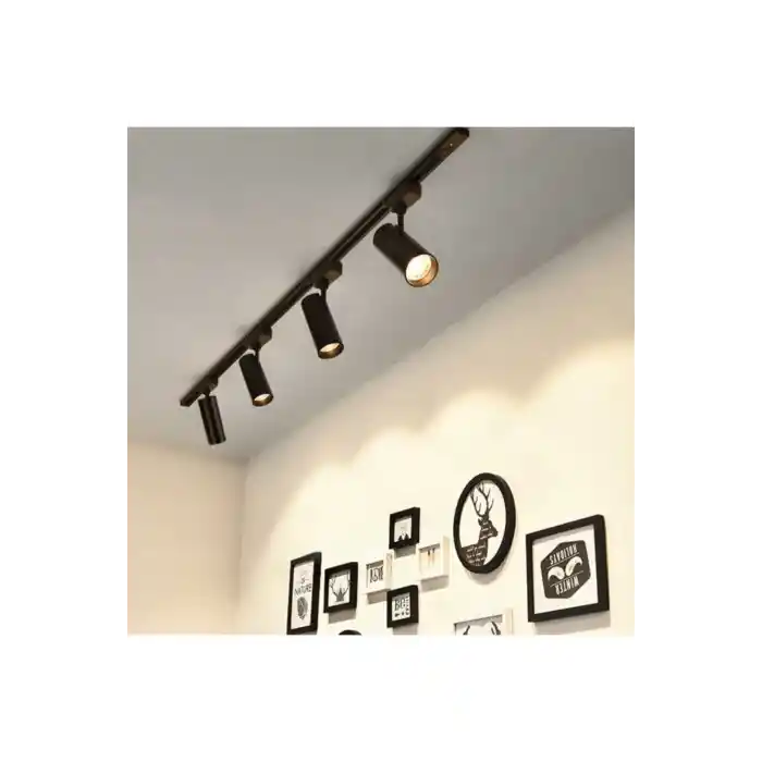 Siyah Kasa Günışığı 6 Adet 30w Ray Spot Vitrin Armatürü 2 mt Raylı Spot Lamba