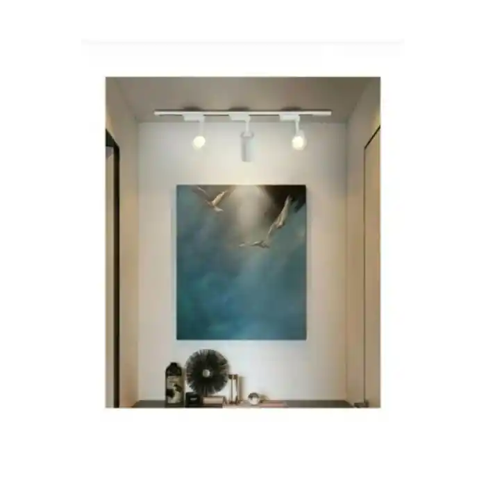 Led 3 Adet 30 w Led Ray Spot Vitrin Mağaza Armatürü 1m Raylı Beyaz Kasa Gün Işığı Işıklı Spot