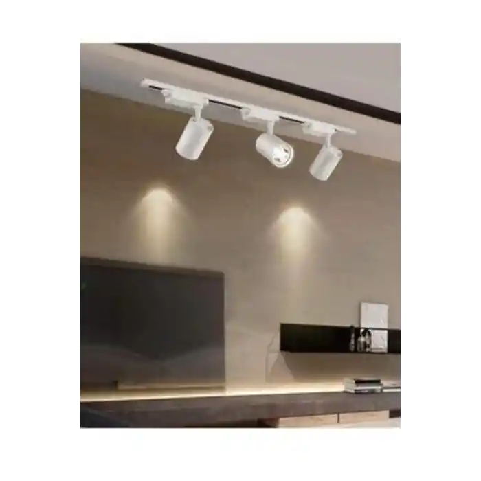 1 Metre Raylı 3 Adet 30w Led Beyaz Kasa Günışığı Ray Spot Led Vitrin Mağaza Armatürü