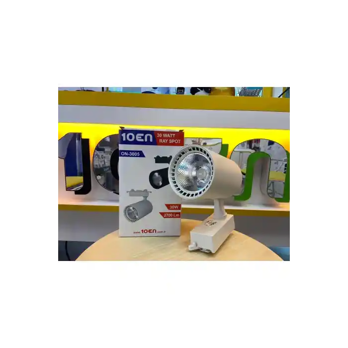1 Metre Raylı 3 Adet 30w Led Beyaz Kasa Günışığı Ray Spot Led Vitrin Mağaza Armatürü