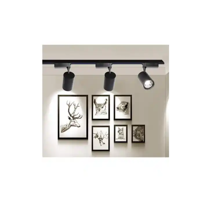 Teknocean 3 Adet 30w Ray Spot Vitrin Mağaza Aydınlatması 1 Metre Raylı Siyah Kasa Günışığı
