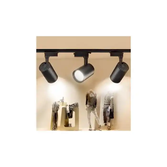 Led 3 Adet 30w Ray Spot Vitrin Mağaza Armatürü1 Metre Raylı Siyah Kasa Beyaz Işık Renk Ray Spot