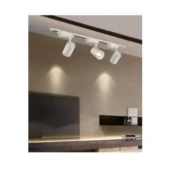 Beyaz Kasa Günışığı 30w 3 Adet 360 Dönen Ray Spot Lamba 1 Metre Raylı Armatür