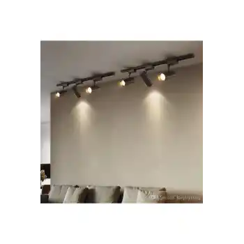 Siyah Kasa Günışığı 6 Adet 30w Ray Spot Vitrin Armatürü 2 mt Raylı Spot Lamba