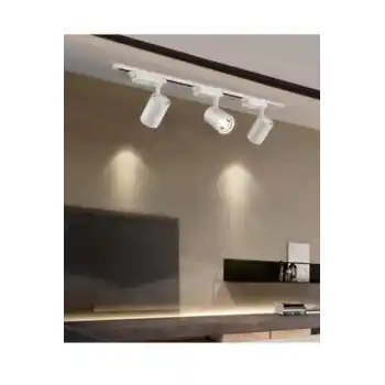 1 Metre Raylı 3 Adet 30w Led Beyaz Kasa Günışığı Ray Spot Led Vitrin Mağaza Armatürü