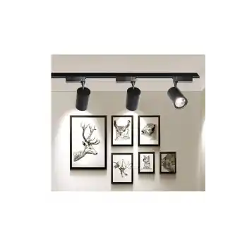 Teknocean 3 Adet 30w Ray Spot Vitrin Mağaza Aydınlatması 1 Metre Raylı Siyah Kasa Günışığı