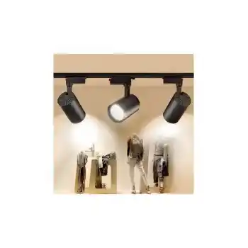 Led 3 Adet 30w Ray Spot Vitrin Mağaza Armatürü1 Metre Raylı Siyah Kasa Beyaz Işık Renk Ray Spot
