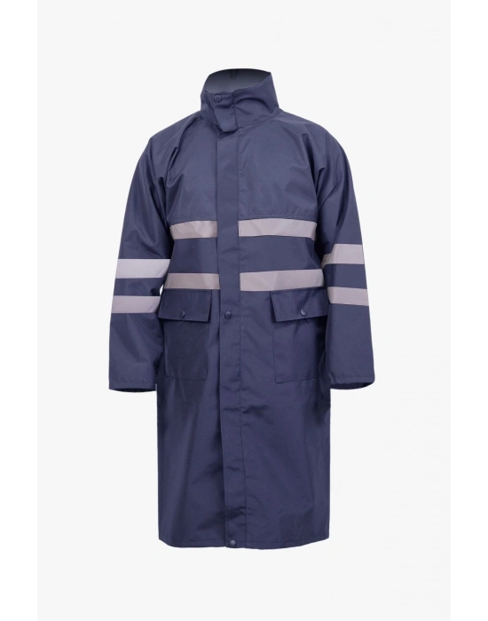 Coat Raincoat Reflective Navy Blue