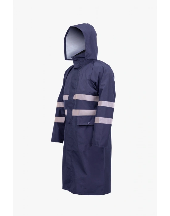 Coat Raincoat Reflective Navy Blue