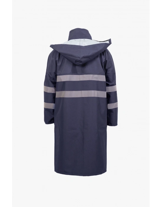 Coat Raincoat Reflective Navy Blue
