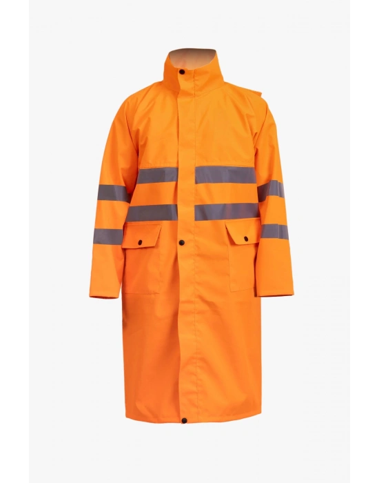Coat Raincoat Reflective Orange