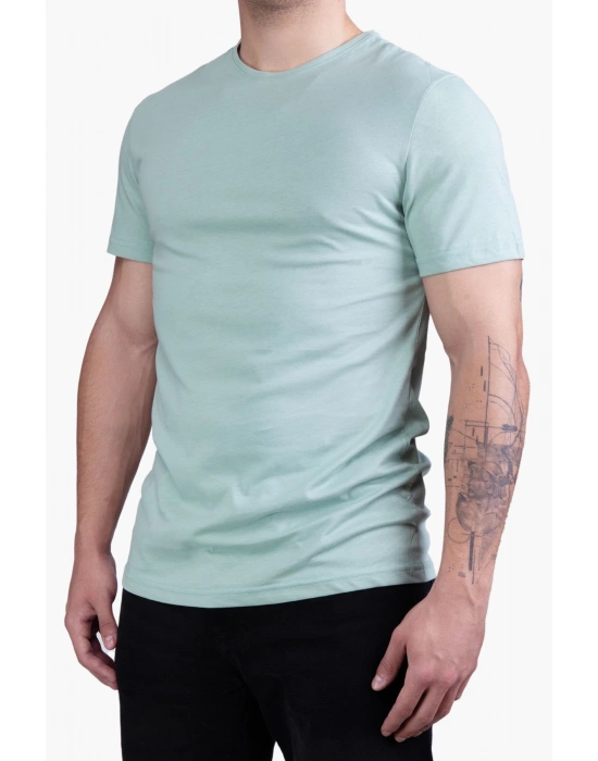 Unisex Regular Fit Crew Neck T Shirt Aqua Green