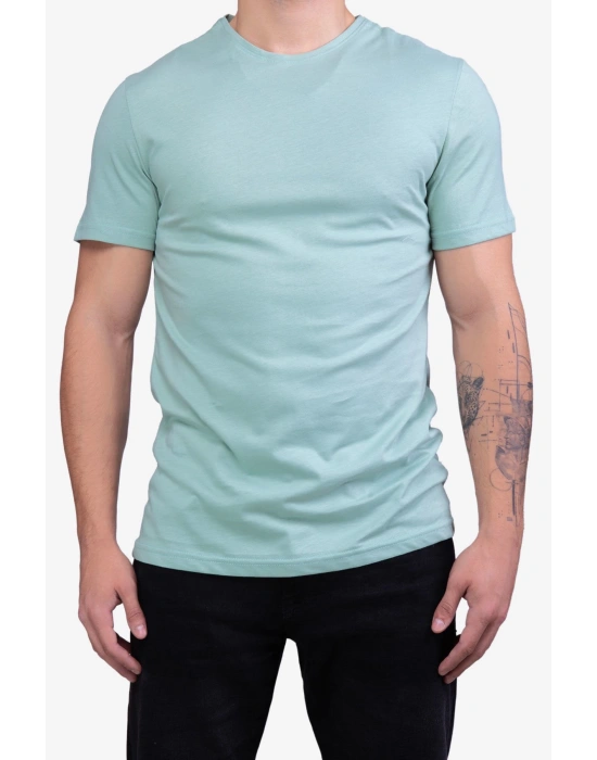 Unisex Regular Fit Crew Neck T Shirt Aqua Green