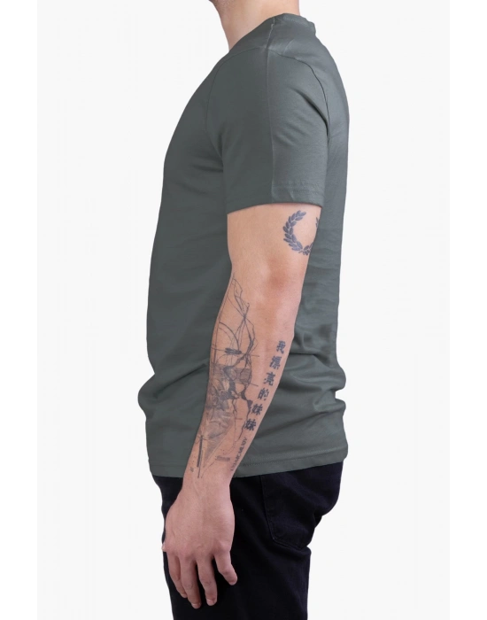Unisex V Neck Regular Fit T Shirt Anthracite