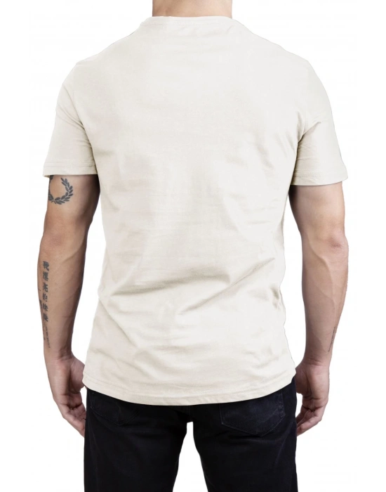Unisex V Neck Regular Fit T Shirt Cream
