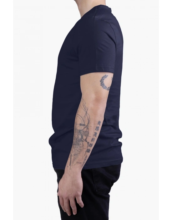 Unisex V Neck Regular Fit T Shirt Navy Blue