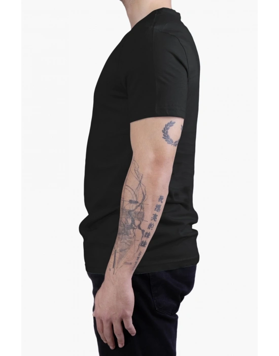 Unisex V Neck Regular Fit T Shirt Black