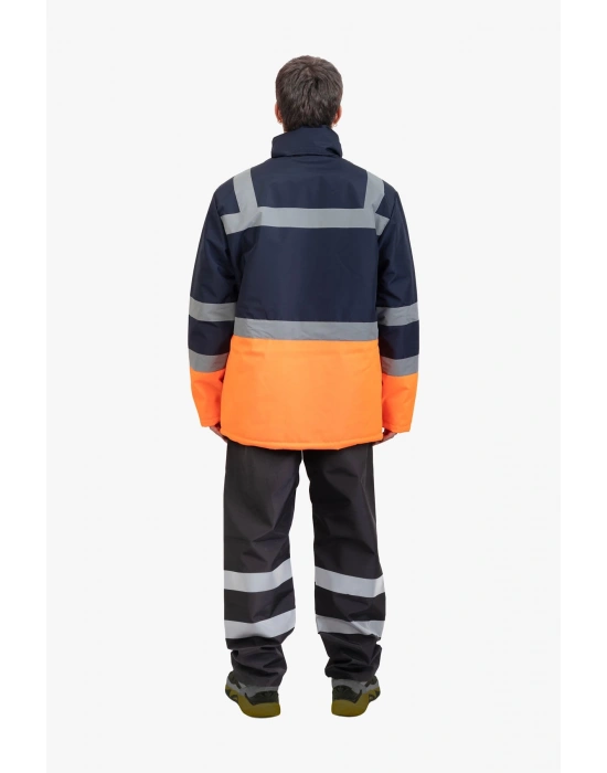 Raincoat Coat Navy Blue Orange