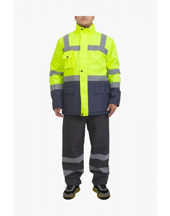 Raincoat Coat Yellow Navy Blue