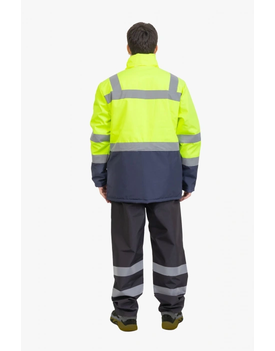 Raincoat Coat Yellow Navy Blue