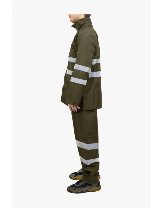 Raincoat Set Reflective Khaki