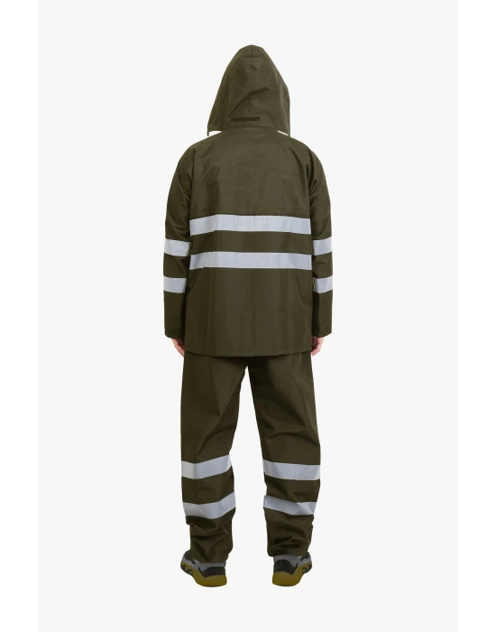 Raincoat Set Reflective Khaki