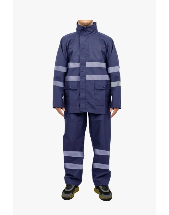 Raincoat Set Reflective Navy Blue