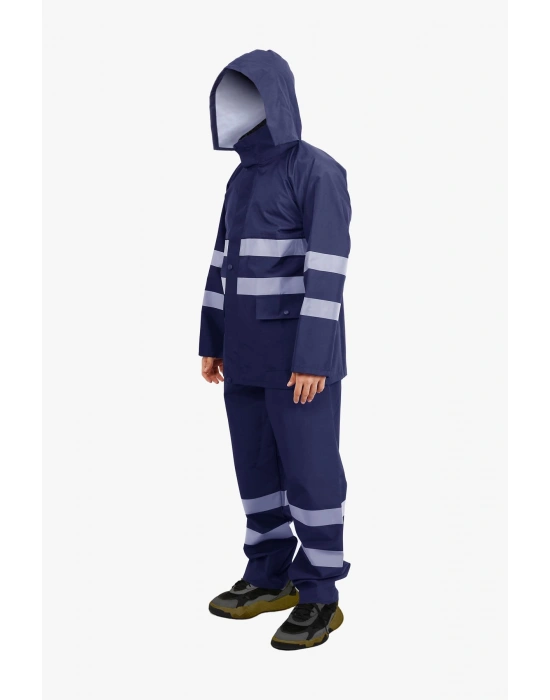 Raincoat Set Reflective Navy Blue